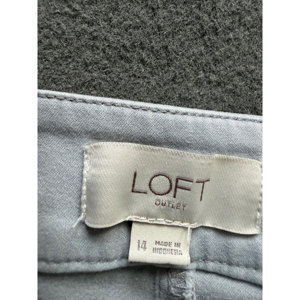 Loft Outlet Women Light Gray Skinny Ankle Seamed Front Pants Size 14 High Rise - Picture 3 of 14